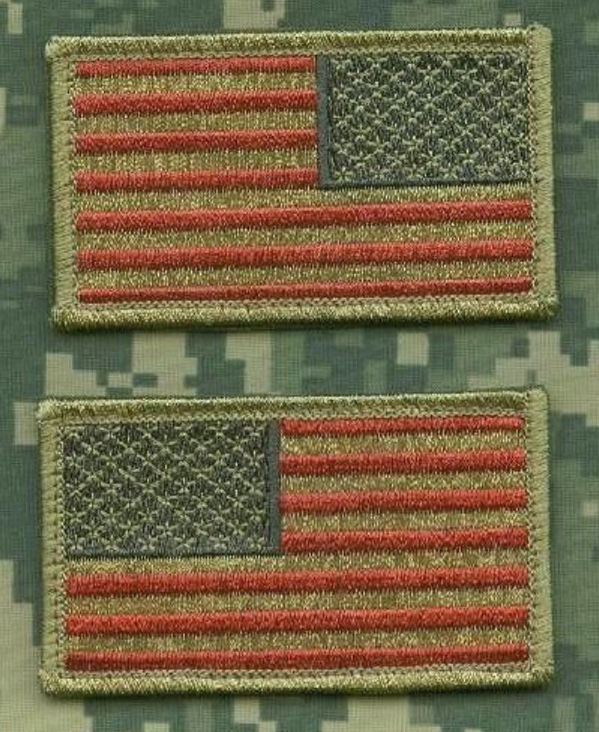 Iraq–Syria DASH WHACKER GREEN BERETS SUBDUED Reverse-Right + Left vêlkrö 2-FLAG