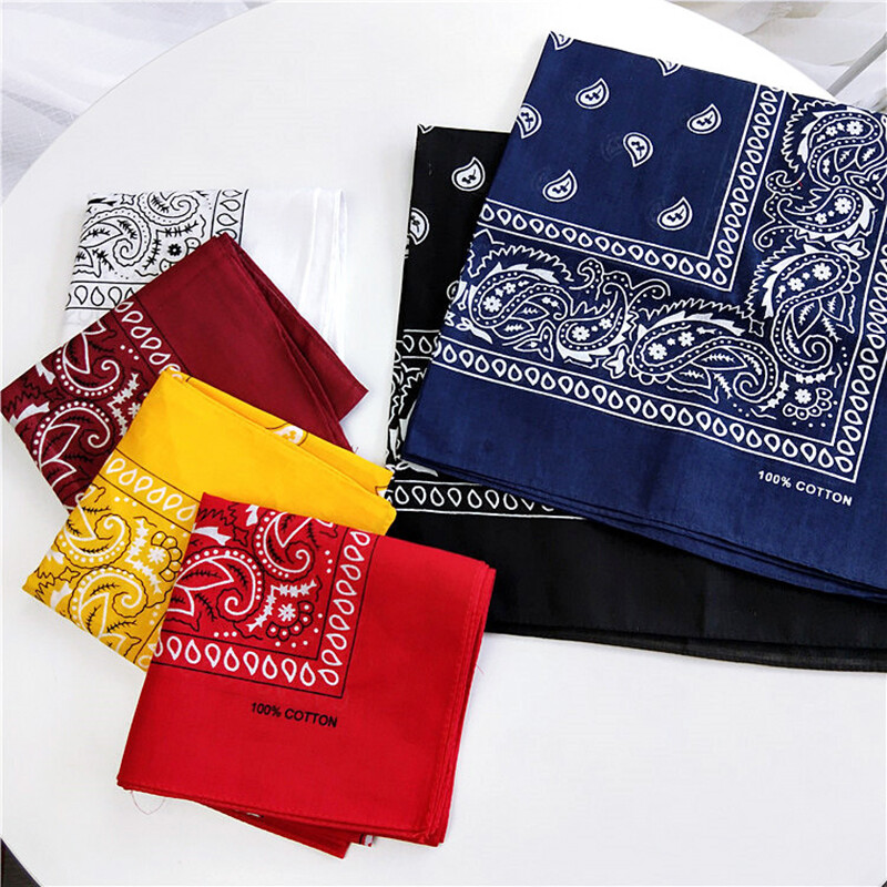 Unisex Retro Boho Hip hop Paisley Printed Bandana Hair Band Square Scarf⇖