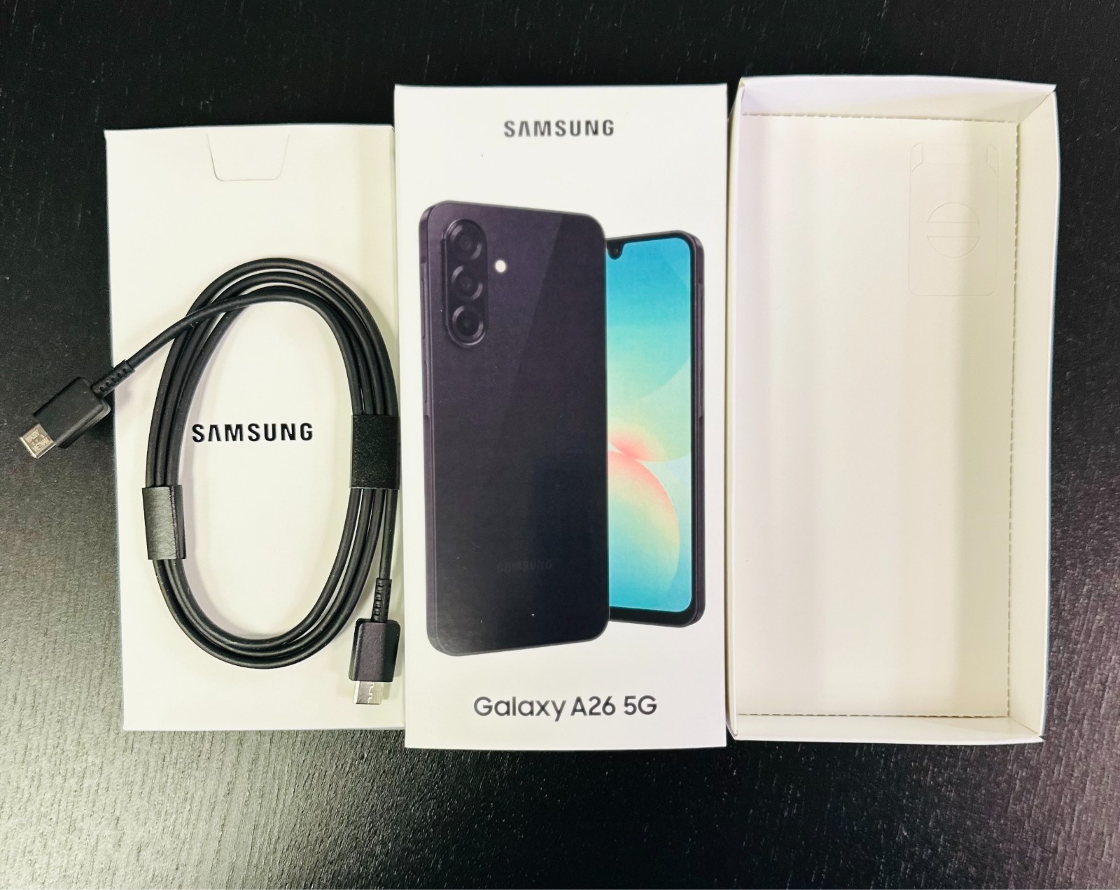 Samsung Galaxy A26 Original Box ONLY+ Fast Charging Cable, SIM Tool – Lot