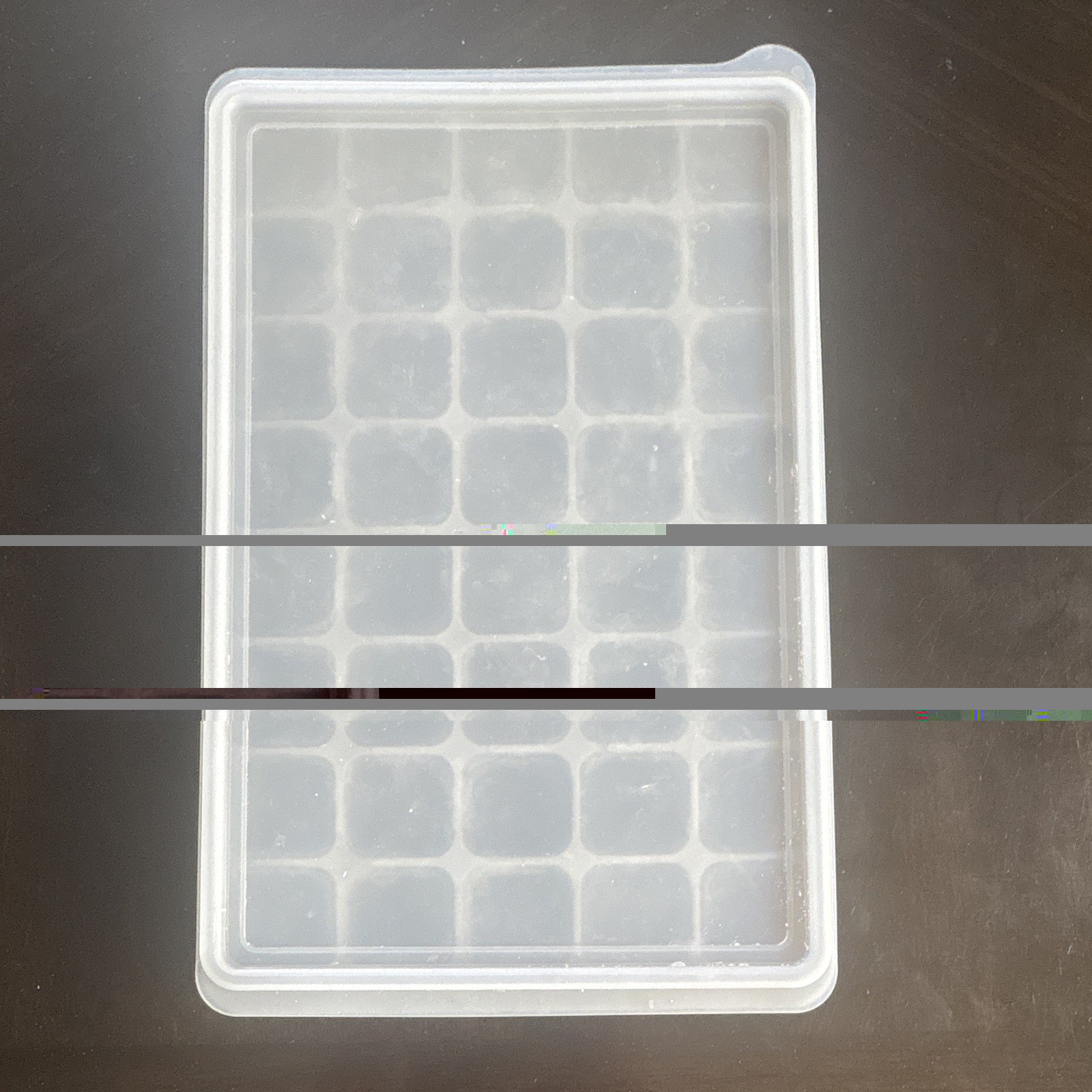 35-Cube Stackable White Plastic Ice Cube Tray, Square Mold, 9 in x 5 in
