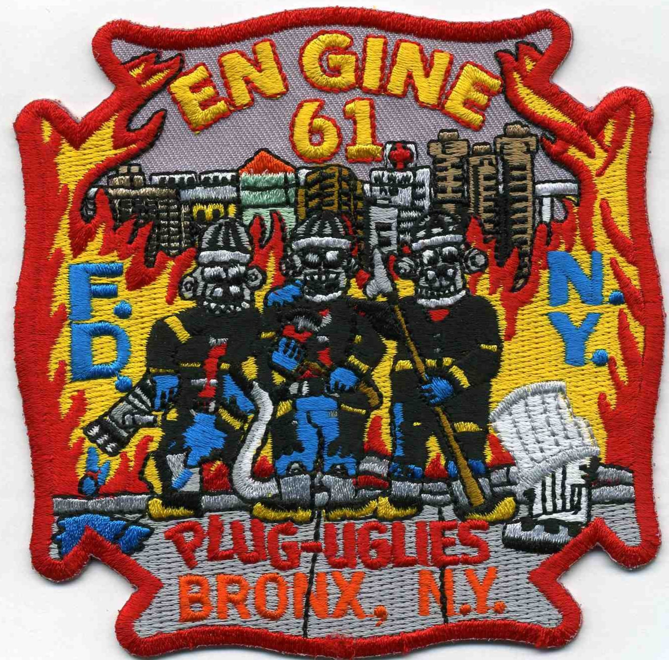 New York City - Engine - 61 "PLUG UGLIES-Bronx", NY (4.25" x 4.25") fire patch
