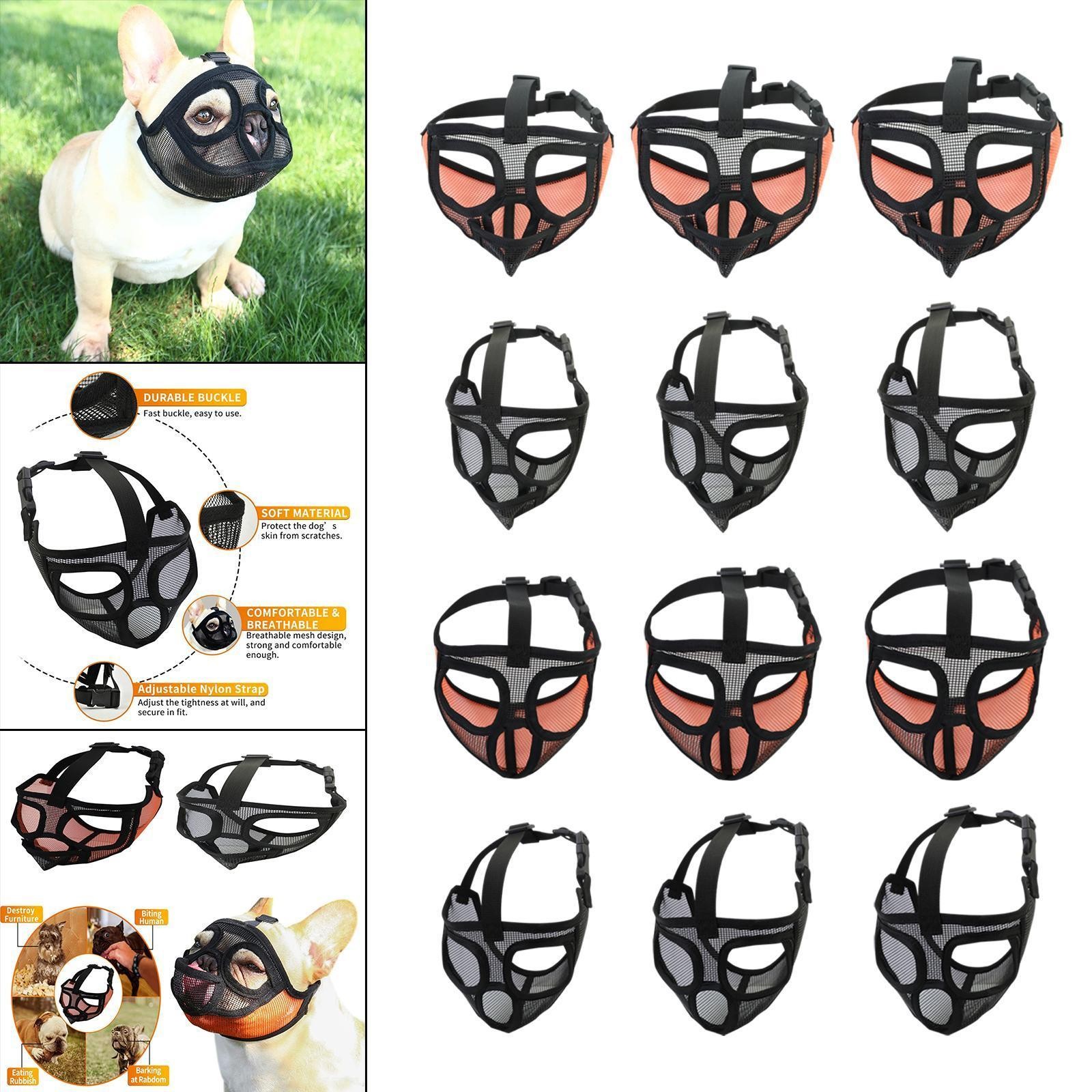Short Snout Dog Muzzle Dog Mask Puppy Mesh Mouth Muzzle for Anti Barking
