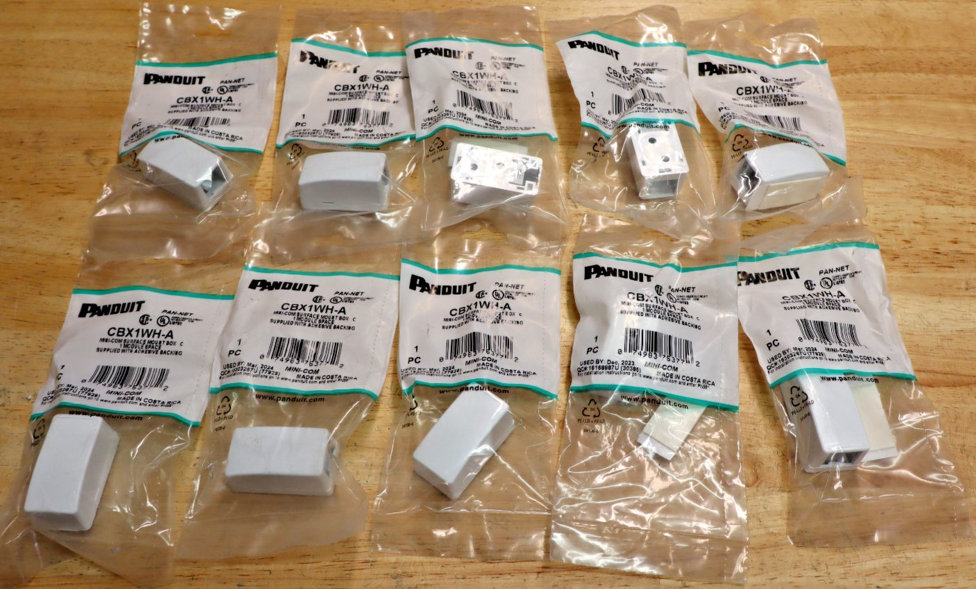 NEW Panduit CBX1WH-A Multimedia Outlet Housing Surface White 1-Port Lot of 10