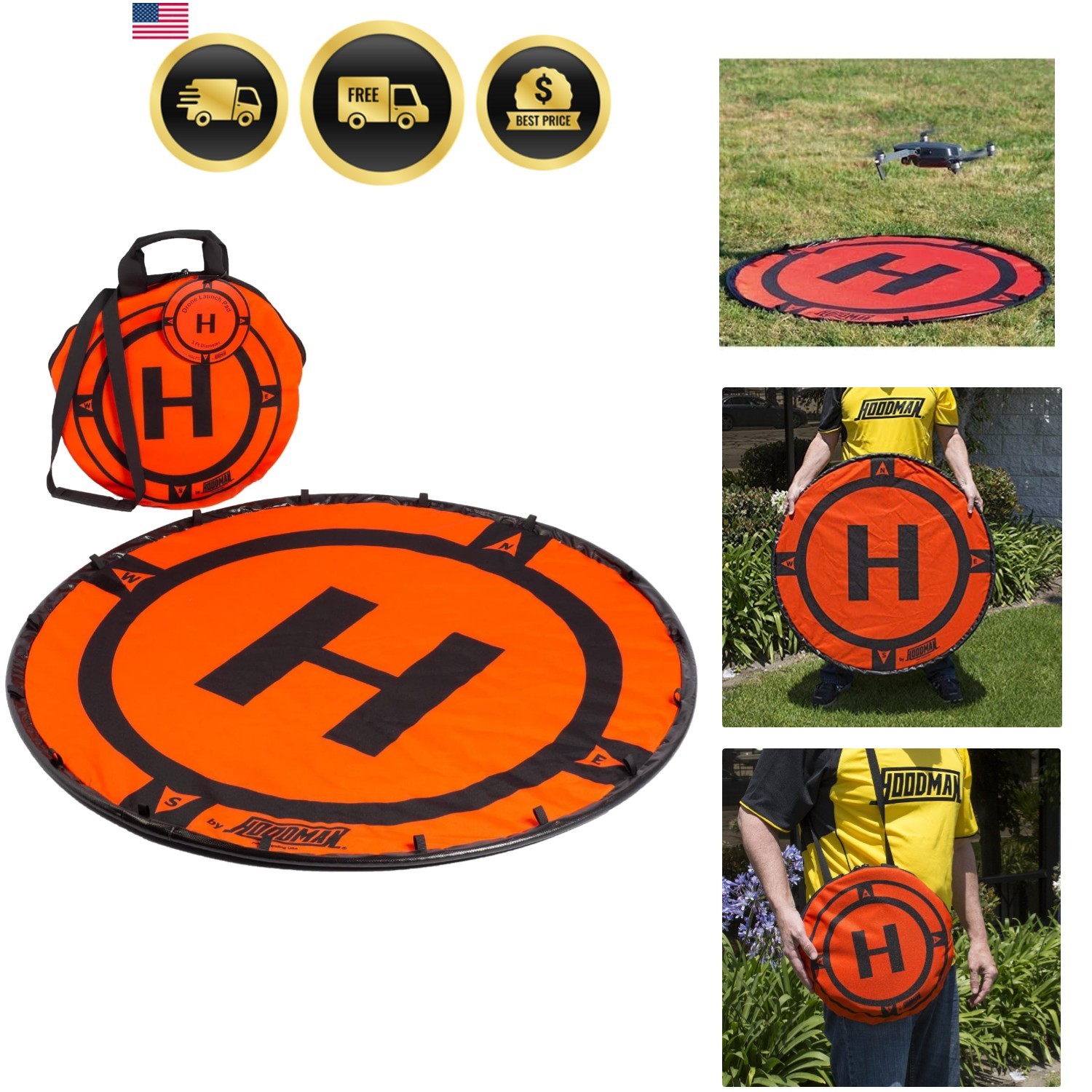 3 Foot Weighted UAV Drone Landing Pad - fits Matrice 4E, Mini 4 Pro, mini 3 p...