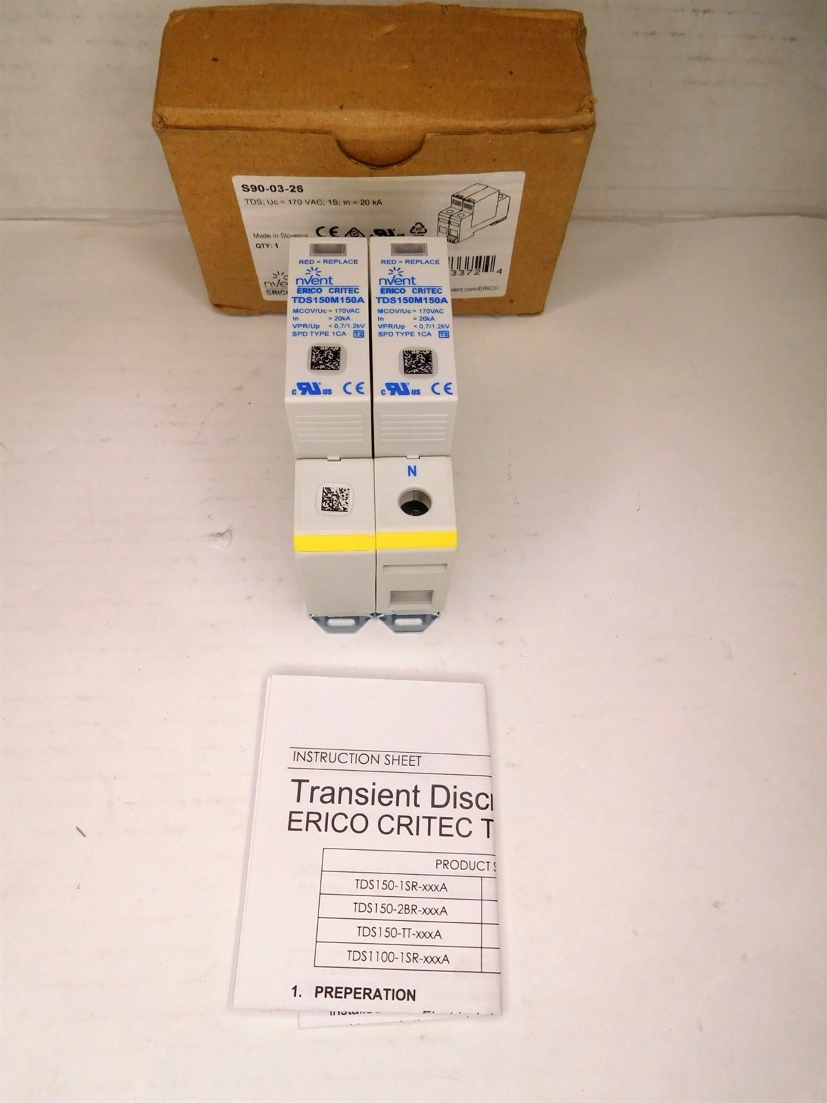 Nvent Erico S90-03-26 TDS150M150A 170VAC Transient Disc. Surge Protector(012226)