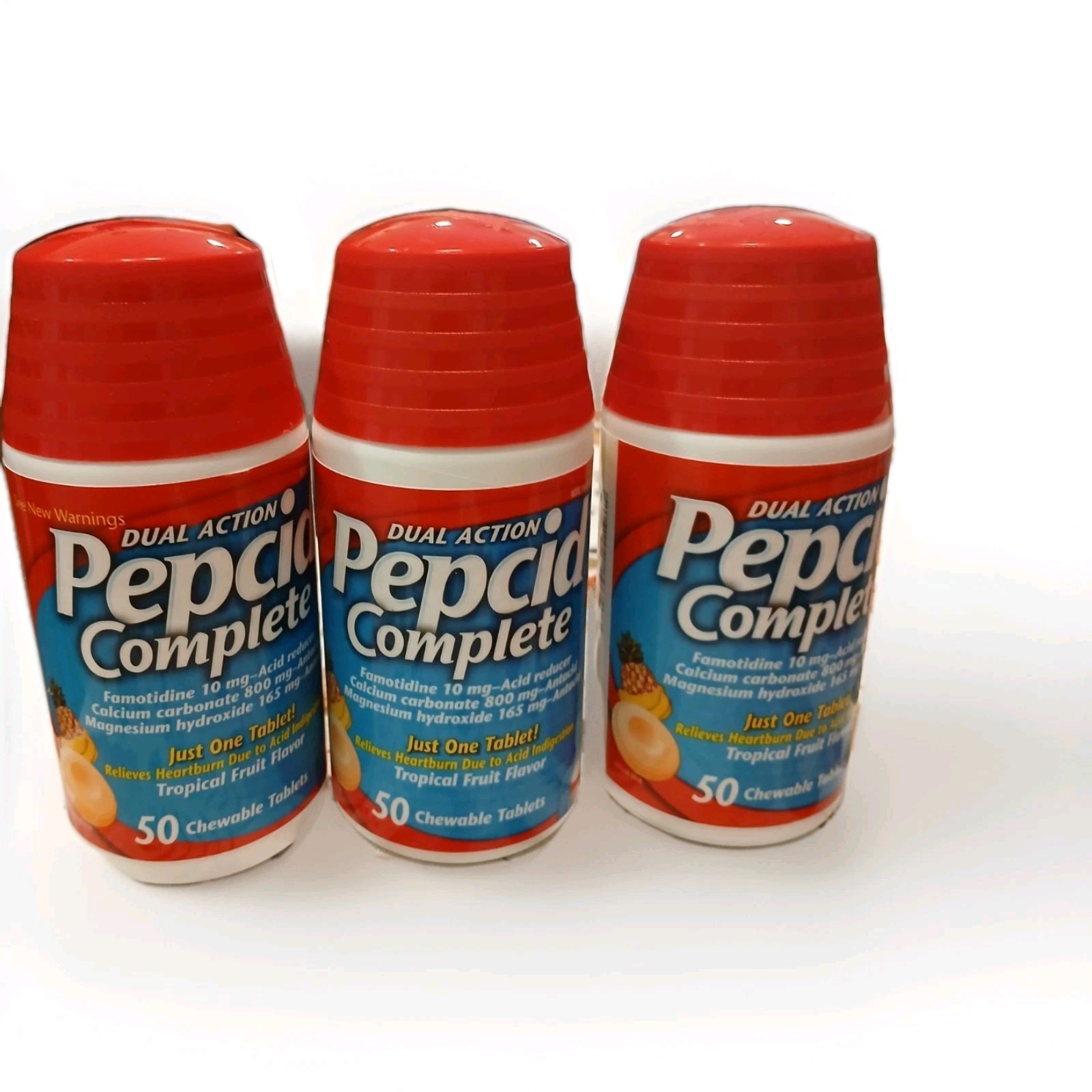 Pepcid Dual Action Complete Tropical Fruit Flavor 50 X 3= 150 Chewable Exp 2028