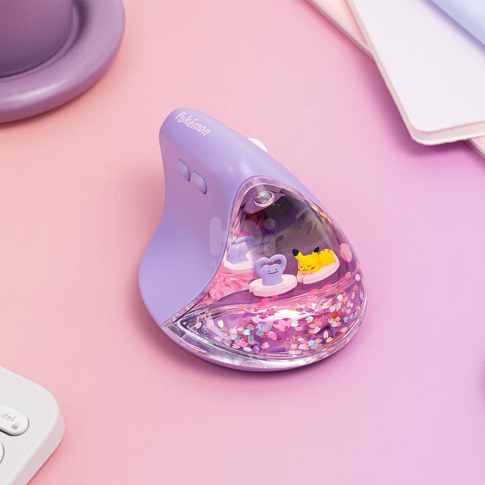 Official Pokemon Ditto Vertical Ergonomic Bluetooth Wireless Gaming Mouse Purple