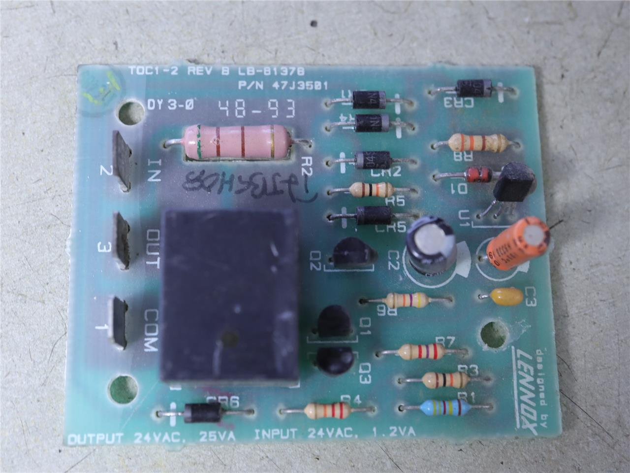 LENNOX TOC1-2 LB-81378 Time Delay Control Circuit Board 47J3501