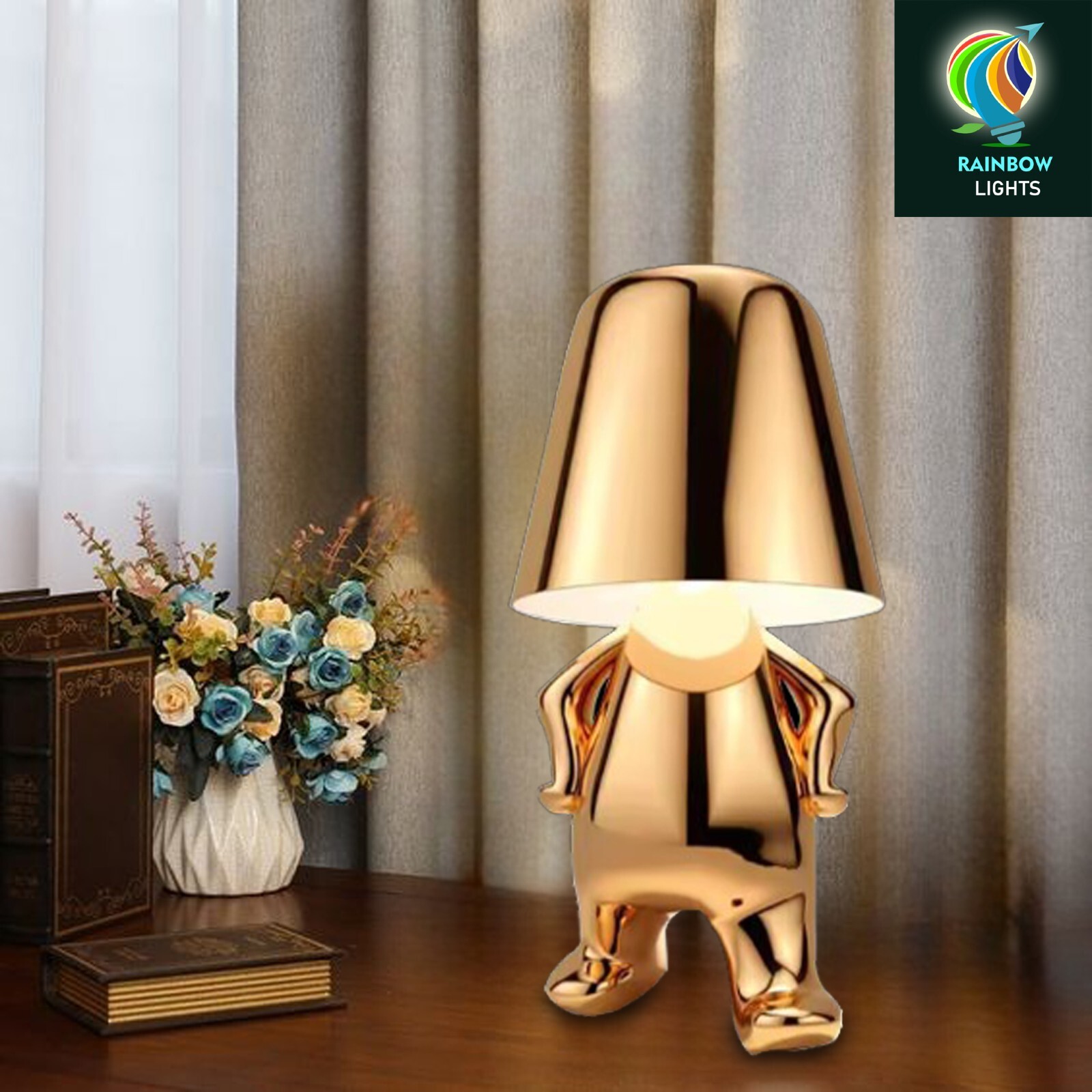 Golden Color Thinker Touch LED Desk Lamp With 3 Dimmable Lights