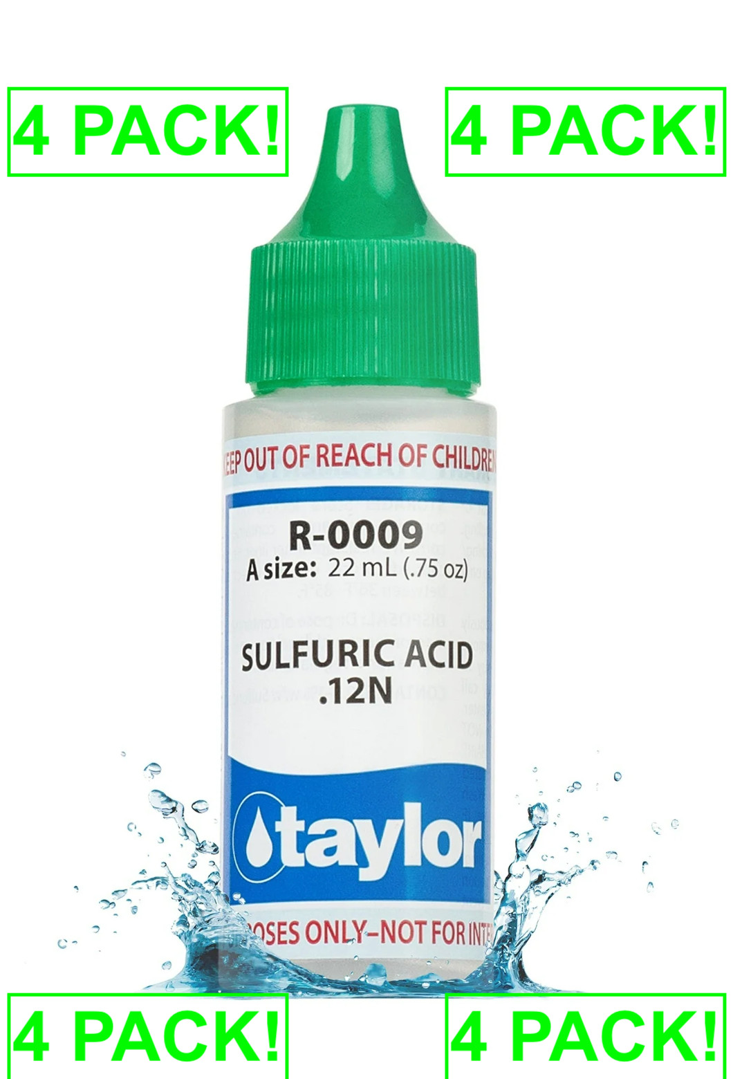 Lot of 4!! Sulf. Acid .12N Reagent, 0.75 oz (Taylor - R-0009-A) (4 Pack!!)