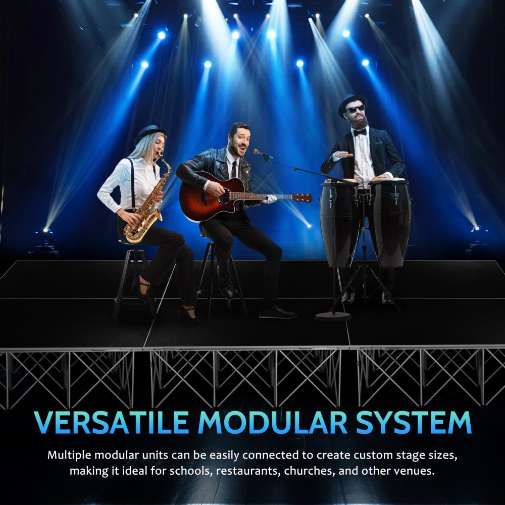 4*4 ft Assemble Stage Riser for Wedding Event Drums Foldable Performances Stages