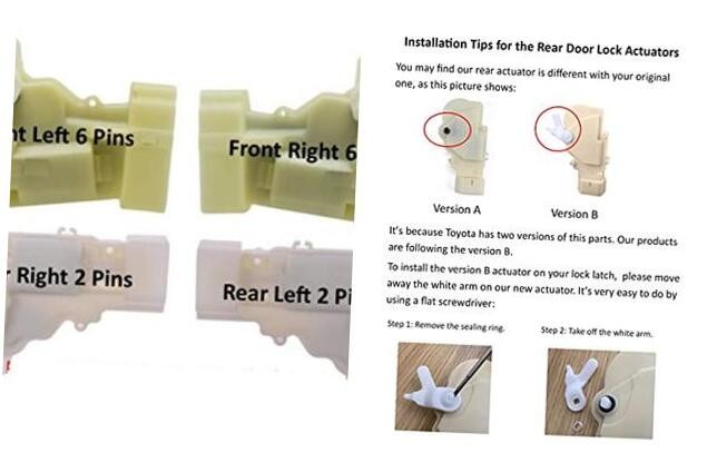 Set of 4 Power Door Lock Actuators Fit for 2004-2006 SCION XB, 2000 All 4 Doors