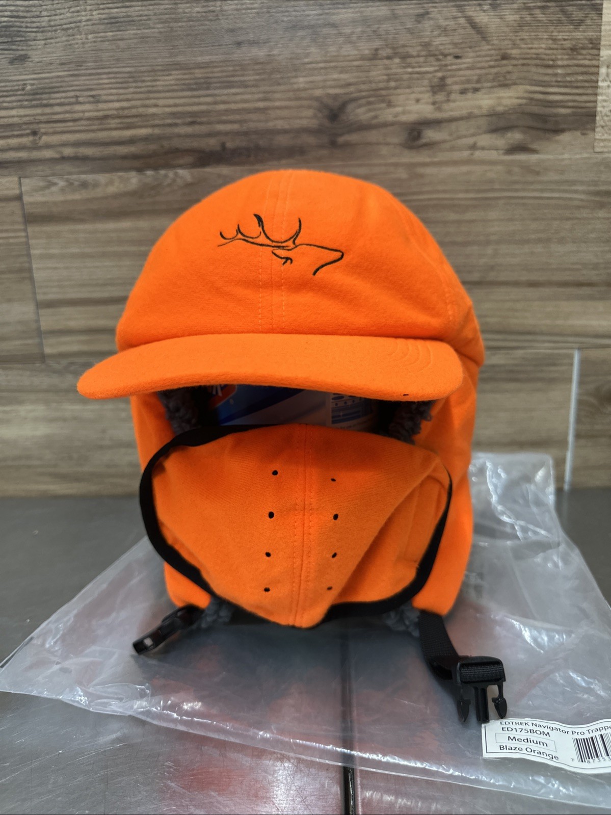 EDTREK Waterproof Trapper Hat with Face Mask Blaze Orange Medium
