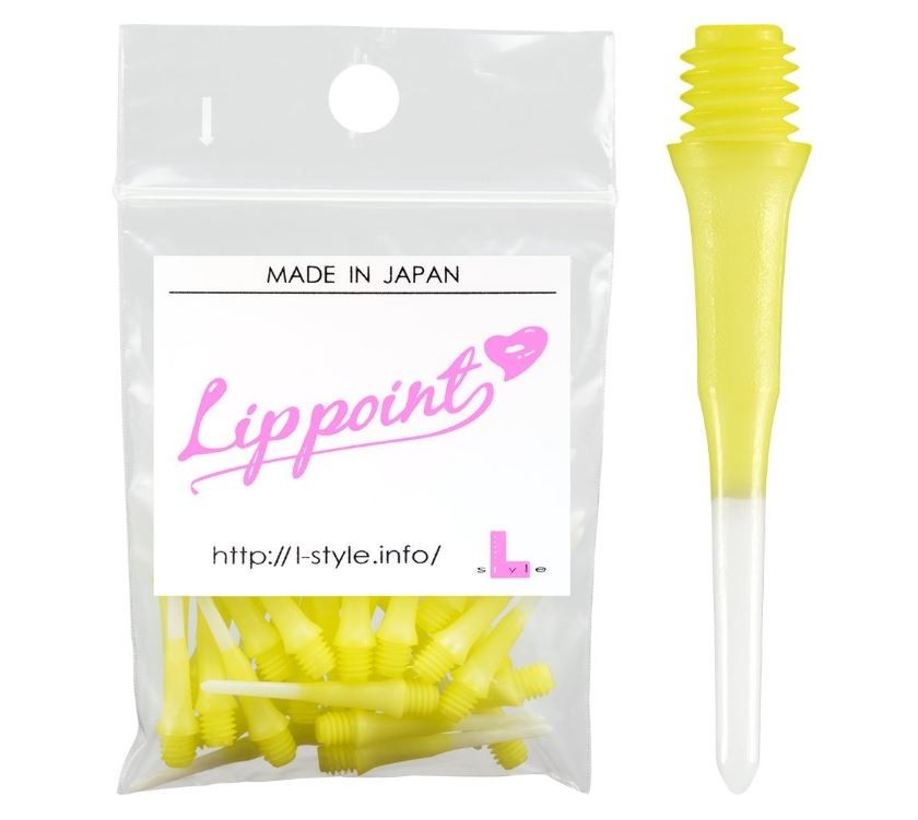 L-Style Lip Point TwoTone Yellow 30 Pieces Dart Tips