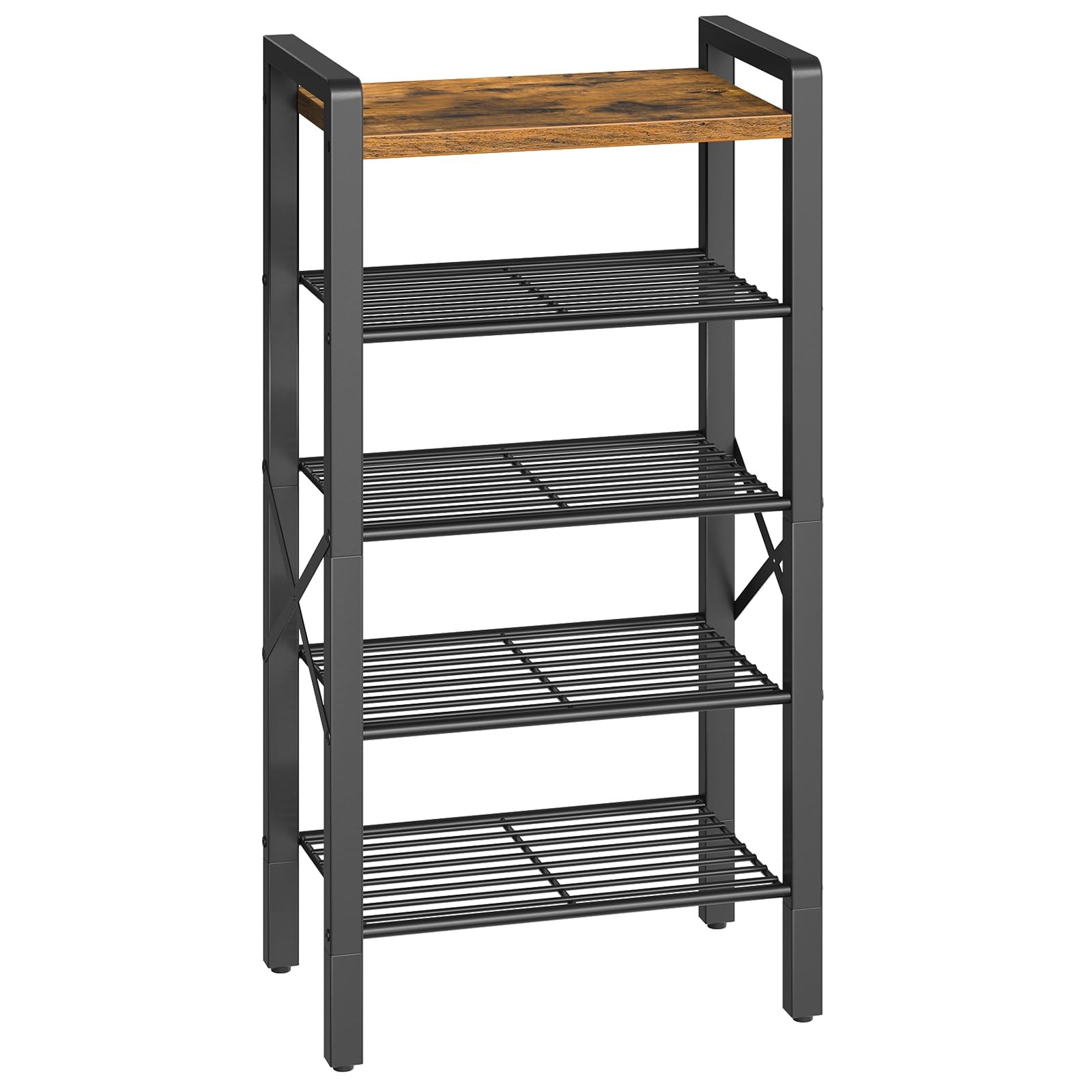 YATINEY 5-Tier Narrow Shoe Rack, Tall Shoe Rack for 5-10 Pairs, Slim Shoe Storag