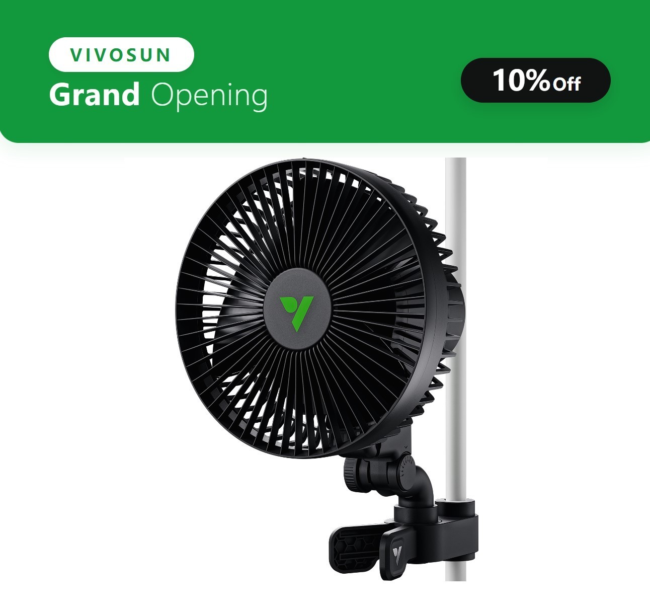 VIVOSUN Aerowave A6 6" Grow Tent Clip on Fan Auto Oscillating Clip Fan AC Motor