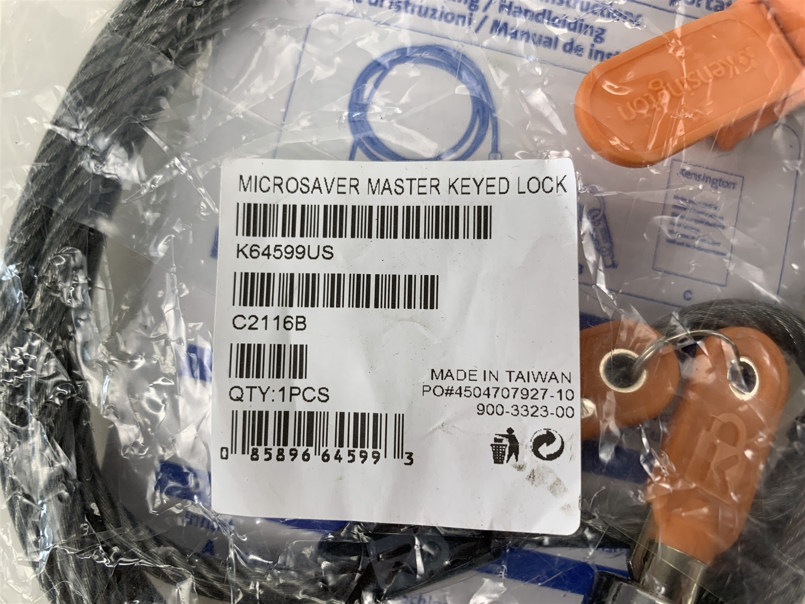 Kensington Microsaver Master Keyed Lock K64599US
