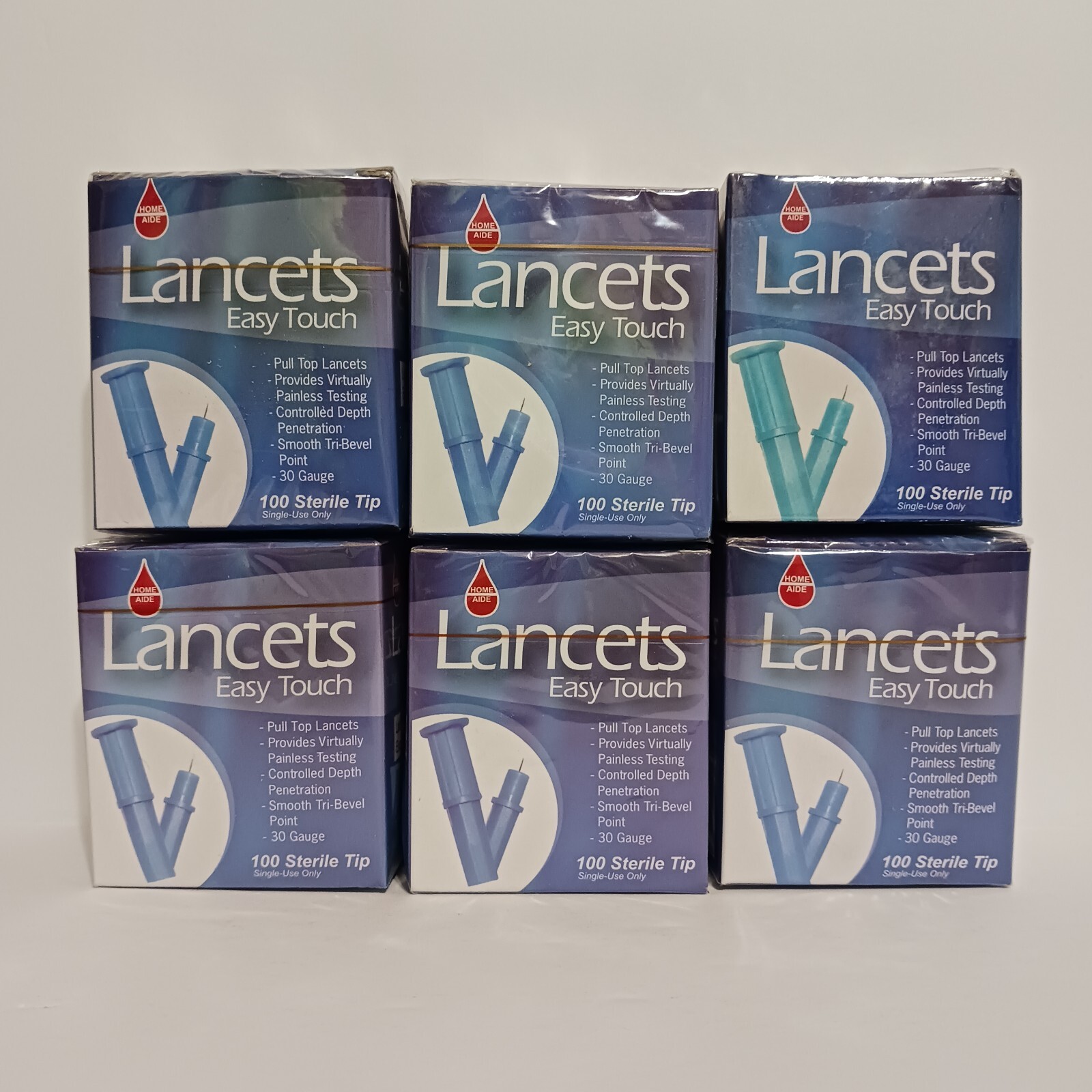 Home Aide Lancets Easy Touch 30 Gauge Thin Sterile Tip 100 Count Boxes Lot Of 6