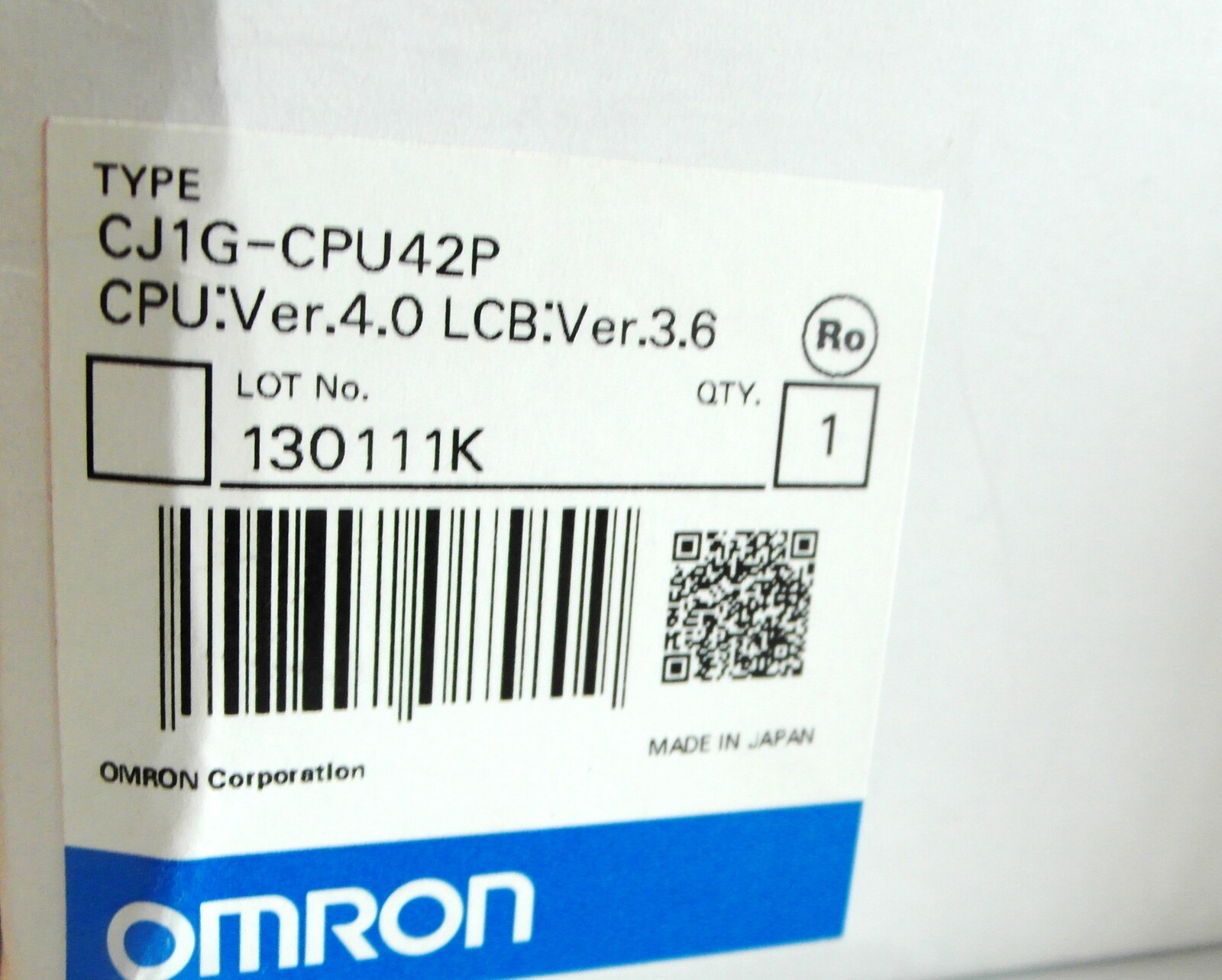 NEW Omron CJ1G-CPU42P Control Logic CPU42 w/ Process, 64k Words DIN Rail