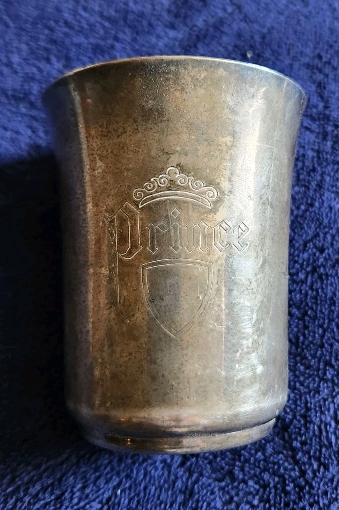 Vintage Napier silver-plated baby cup engraved "Prince" 6 Oz.
