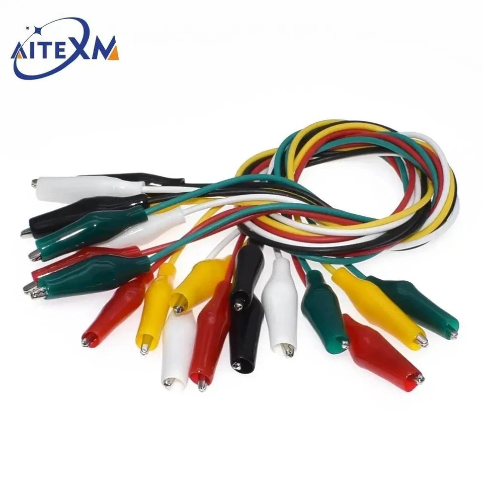 10PCS Crocodile Clip Test Leads Alligator Jumper Wire Set 46cm