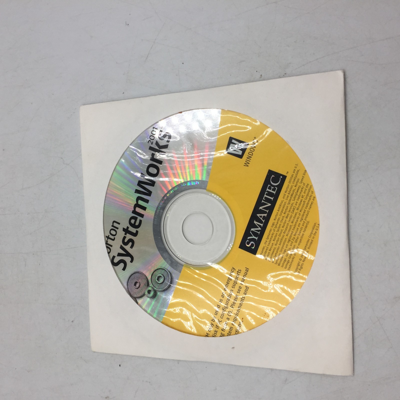 Norton SystemWorks 2001 Software Disc Symantec