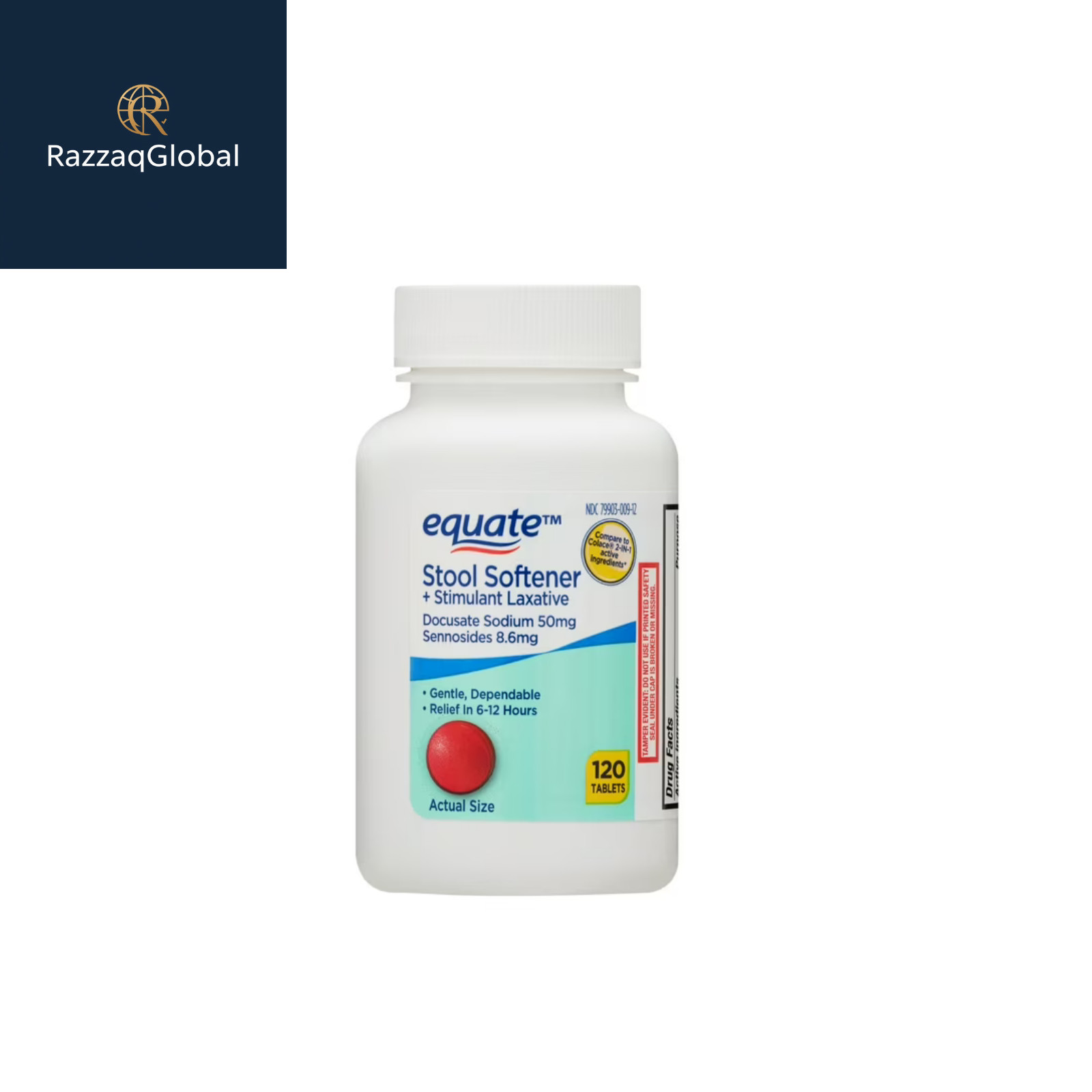 Equate Stool Softener Plus Stimulant Laxative Tablets 120 Count vs Colace 2-in-1