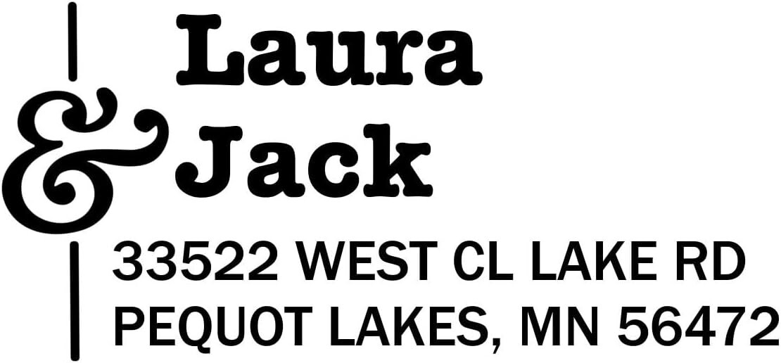 Personalized Couple Name and Address Stamp - size  4913-7/8" x 2-3/8" Size