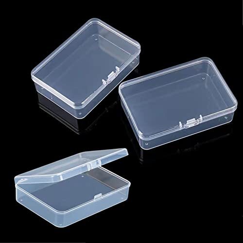 DKAOVH 4-Pack Rectangular Plastic Storage Containers Box 4.45 x 3.3 x 1.14 inch