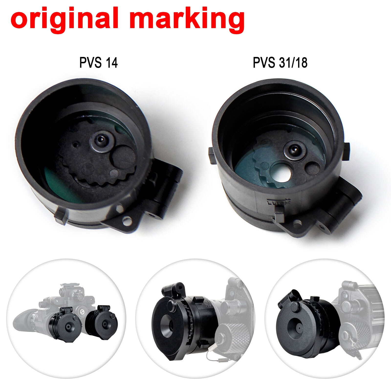 Adjustable Scope Cap For PVS14/31/18 Night Vision NVG Protection Focusing Cover