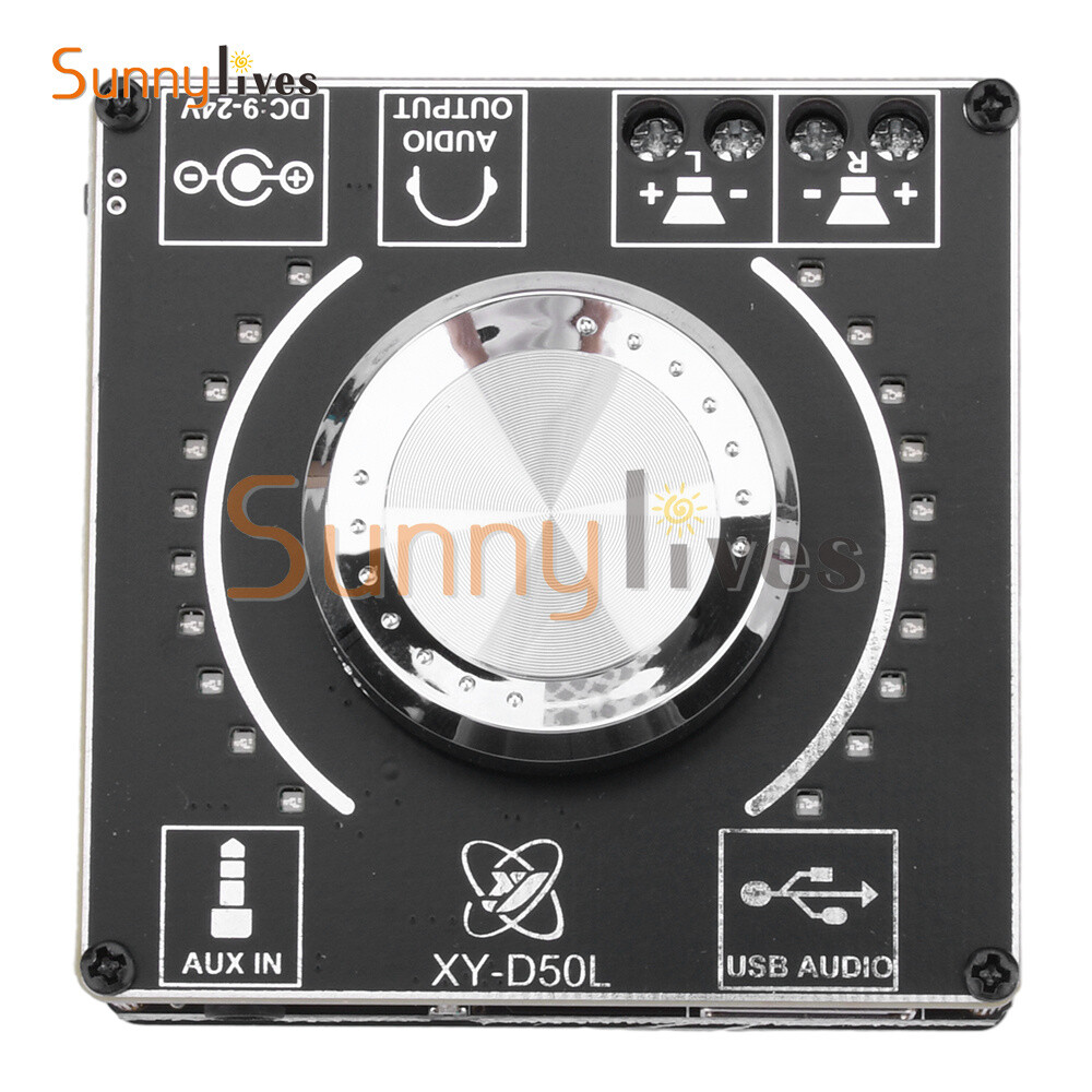 50W+50W Stereo Bluetooth Audio Digital Power Amplifier Board Module APP Control