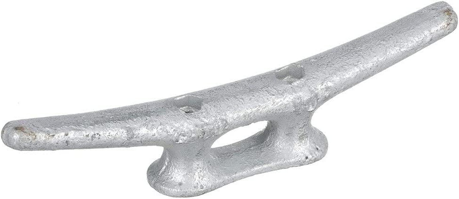 Open Base Dock Cleat, Galvanized Gray Iron, 8 In.