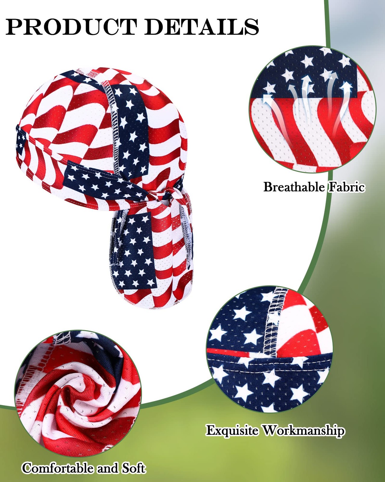 8 Pack Do Rag Skull Caps for Men Sweat Wicking Doo Rags Cooling Helmet Liner ...