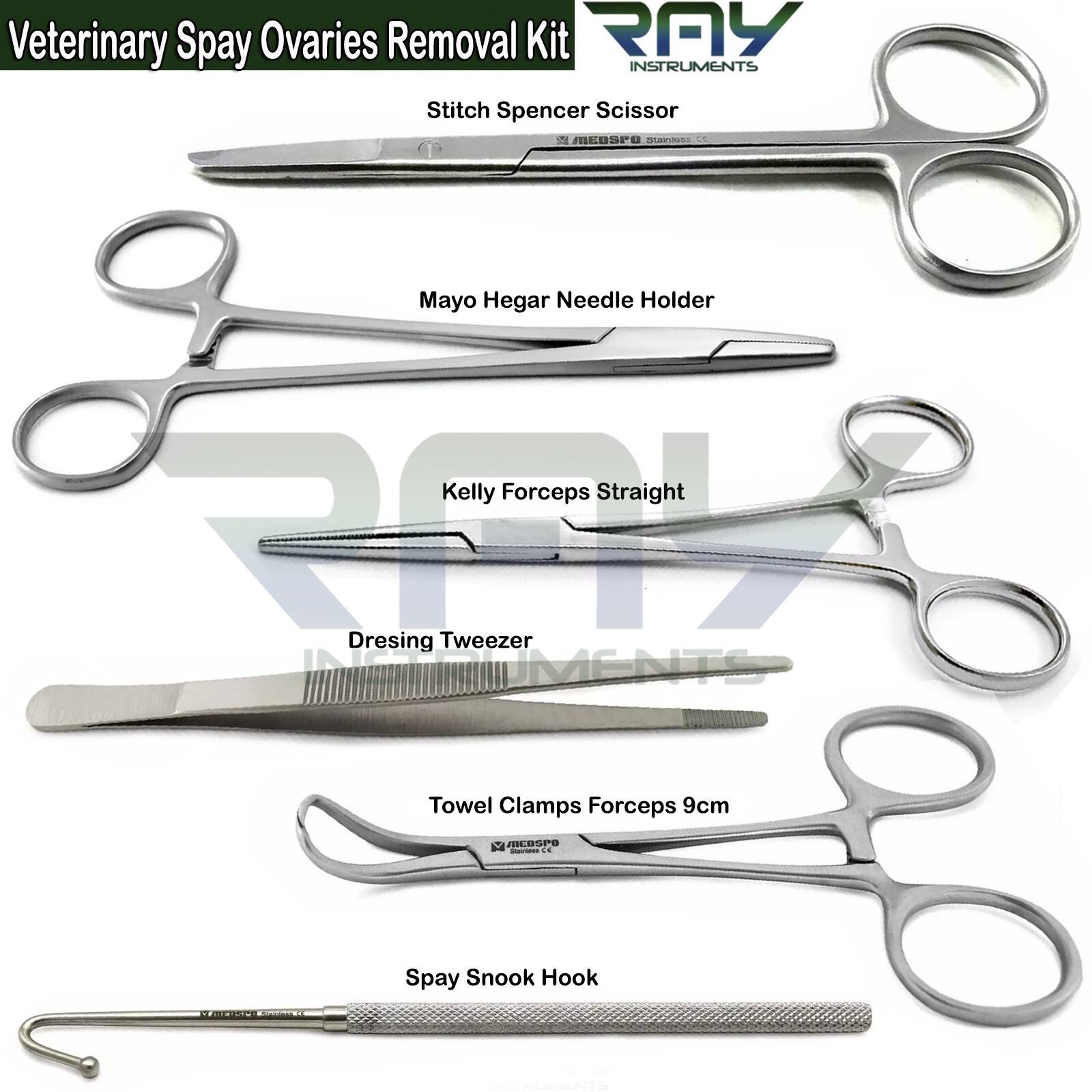 Removal Spay Kit Canine Bitch Spay Small Animals Veterinary Surgery Retractors