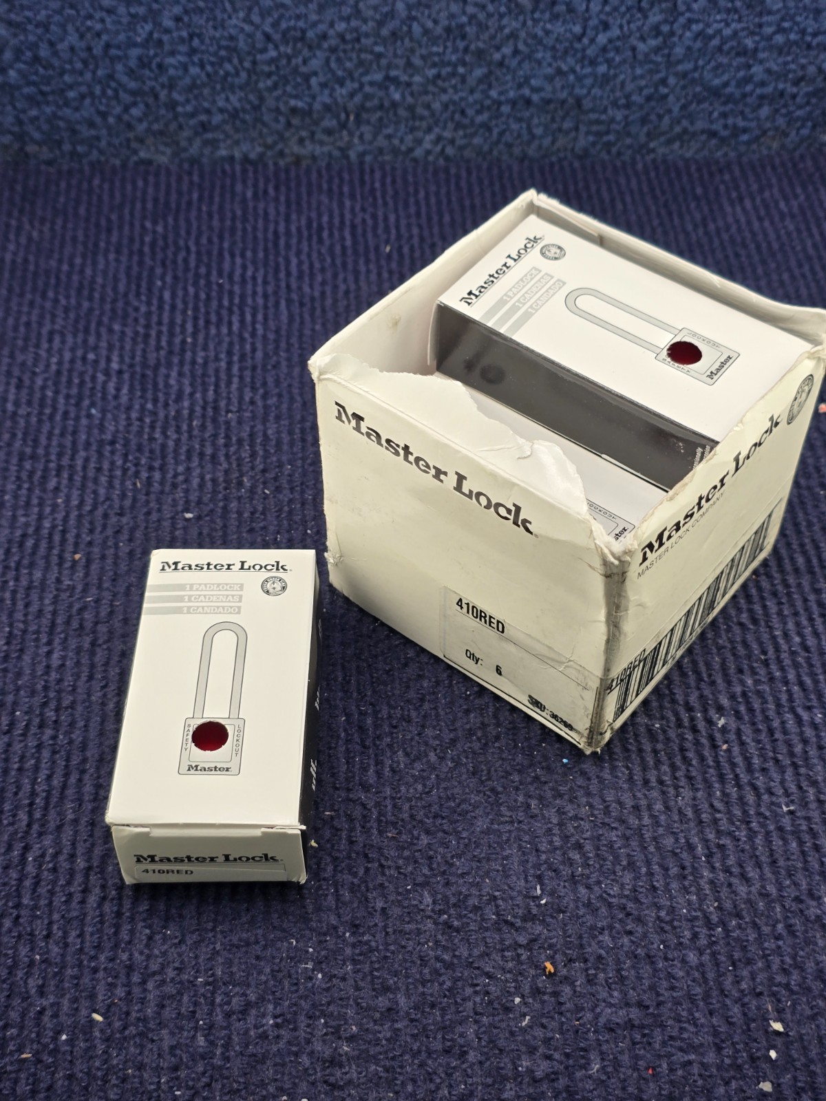 (QTY 6) Master Lock 410RED Zenex Thermoplastic Safety Lockout/Tagout Padlocks