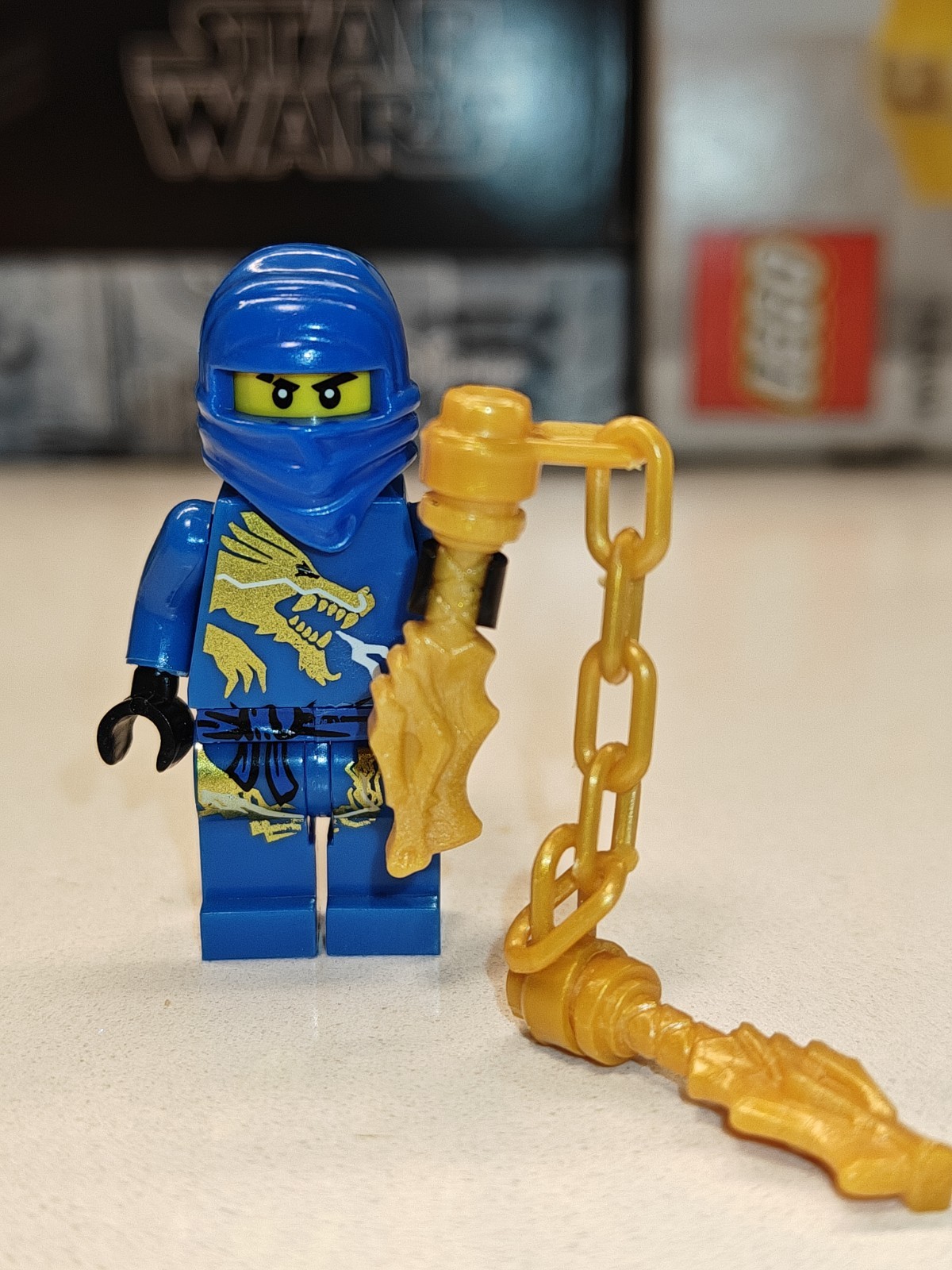 NEW Ninjago Jay DX w Golden Nunchucks of Lightning Custom Lego Minifigure 2521
