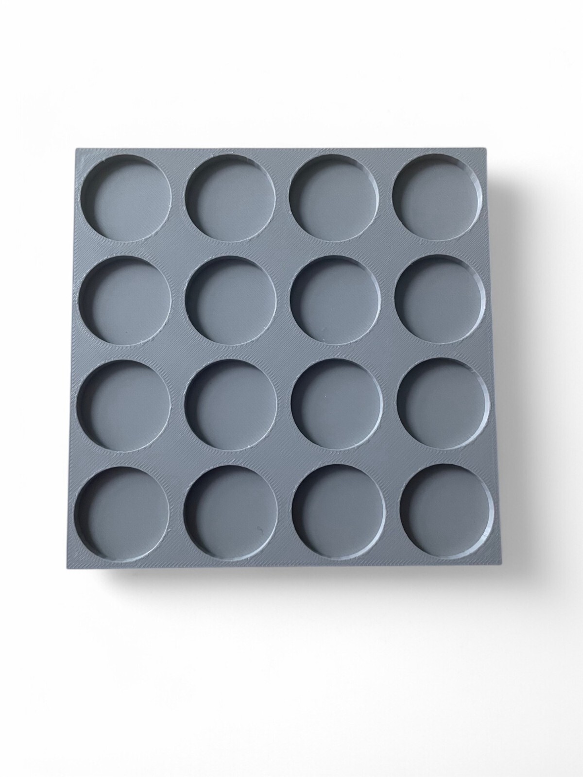 Set of 5, 4x4 Round Movement Trays for 25mm Bases Gray, Warhammer Fantasy, 40K