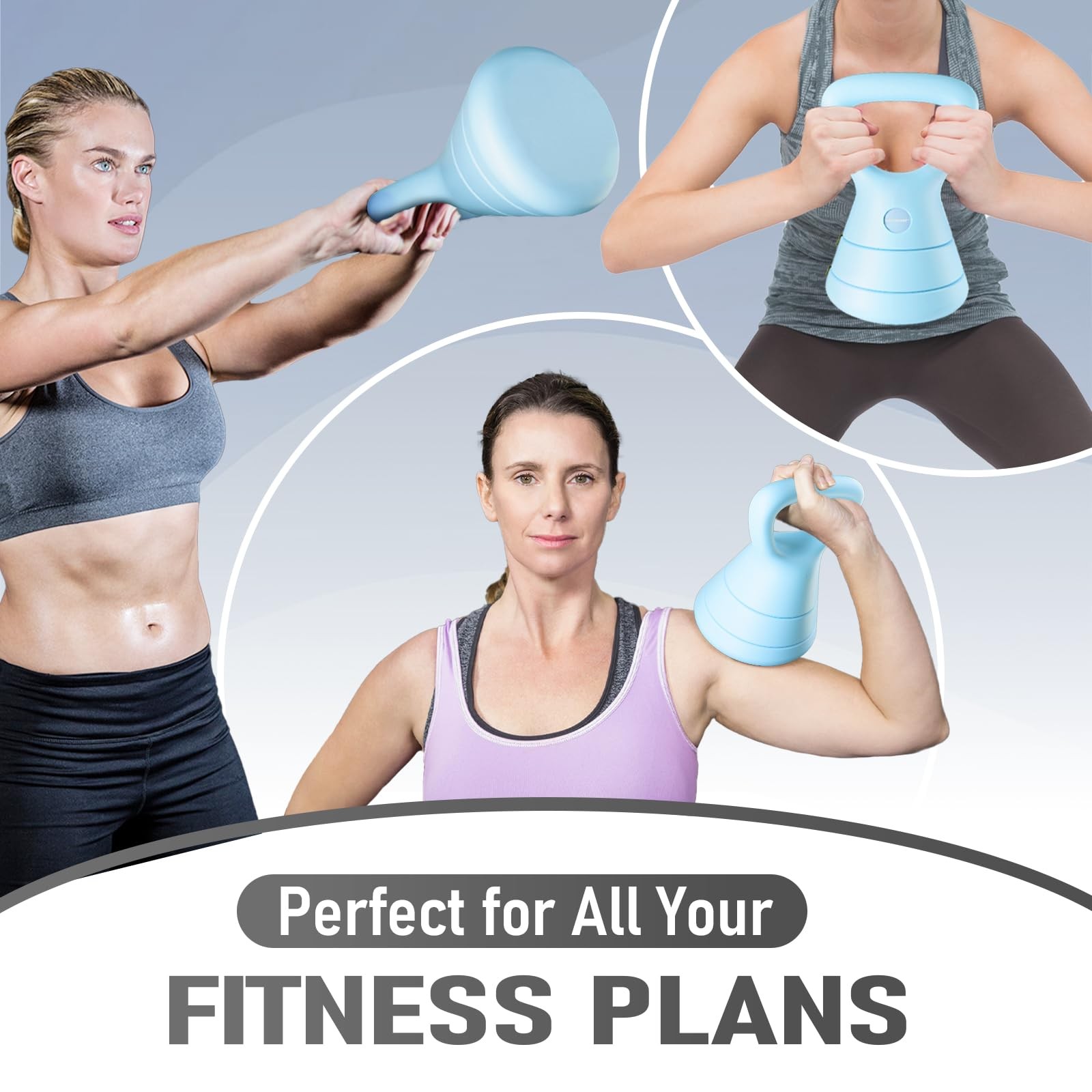 Adjustable Kettlebell, 5lb 9lb 15lb Kettlebell Weights Set, Ergonomic Design