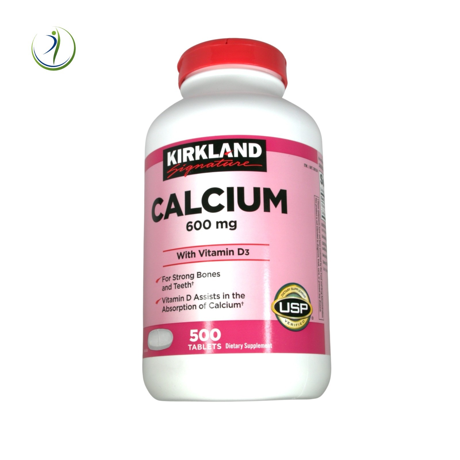 Kirkland Signature Calcium 600 mg. w/ Vitamin D3, 500 Tablets Non Gluten