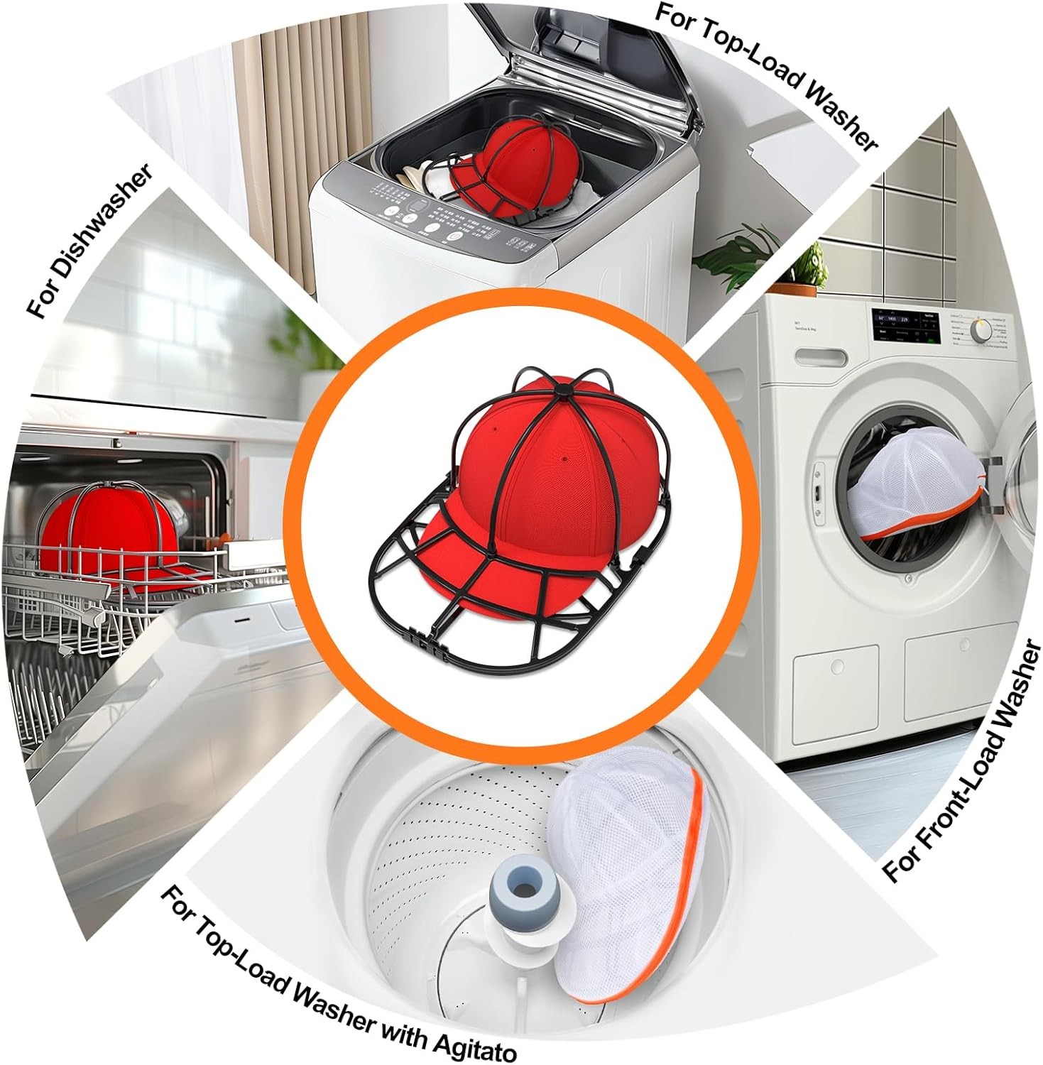 Dishwasher Hat Washer Cage for Baseball Caps Hat Cleaning Kit Washing Machine