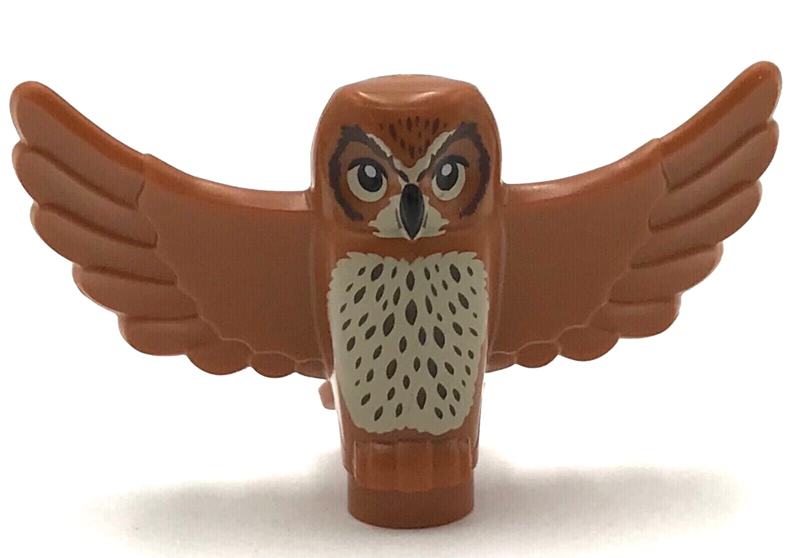 Lego New Dark Orange Owl Bird Spread Wings with Black Beak Eyes Tan Chest Animal