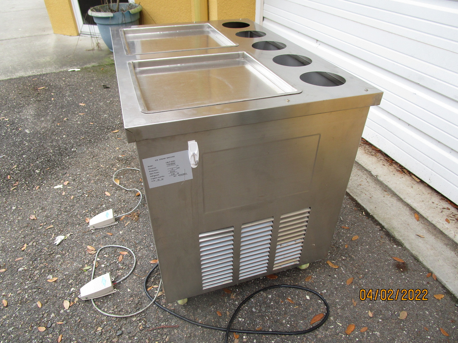 Artex Commercial Ice Cream Roll Machine Model CBJF-2D5C Double Pans