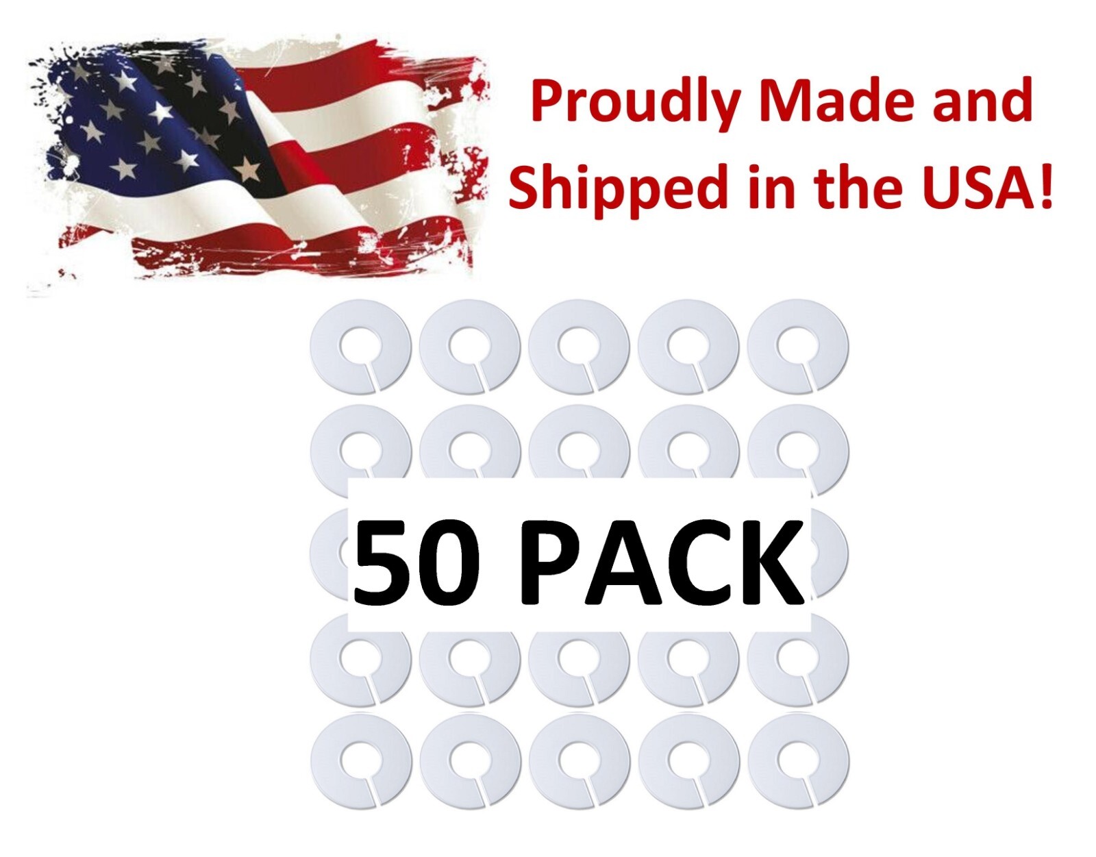 Plastic Blank clothing round ring divider white lot of 50 pieces