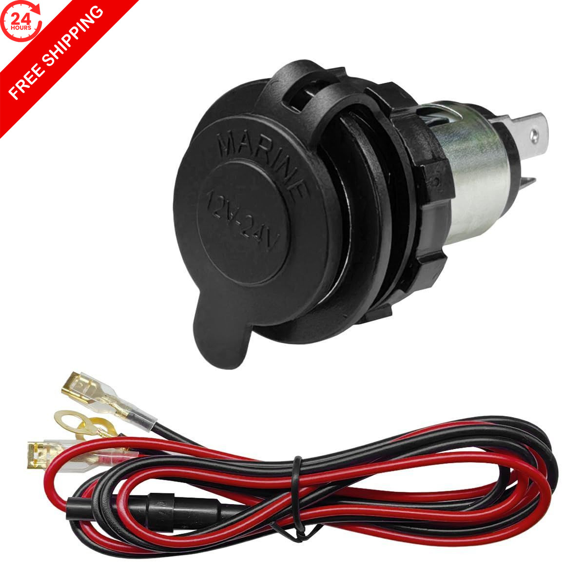 Cigarette Lighter Socket, DC 12V Car Power Outlet Socket Replacement, 1PC