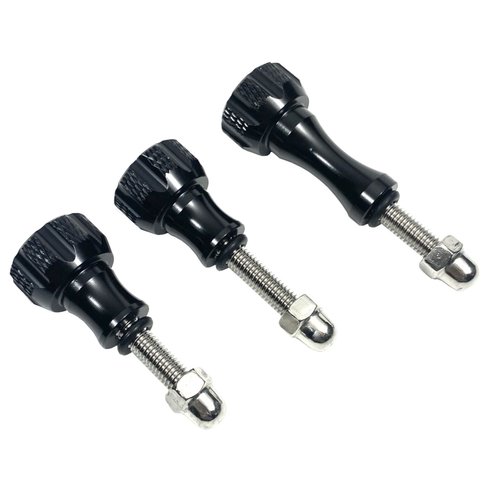 3PK CNC Aluminum Thumb Screws Bolt Nut Kit Black For GoPro Hero 13 12 11 10 9 8