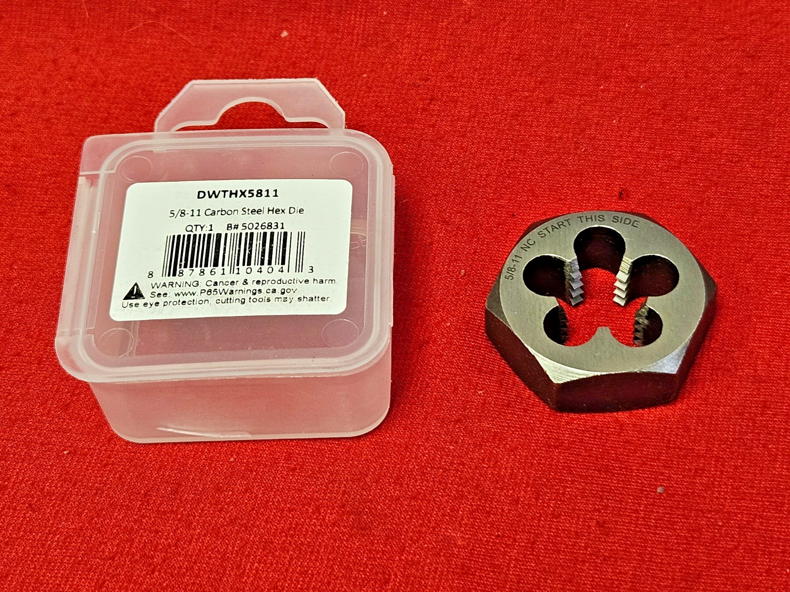 5/8-11 NC  x 1-7/16" Hex Die DWTHX5811 Carbon Steel Rethreading by Drill America