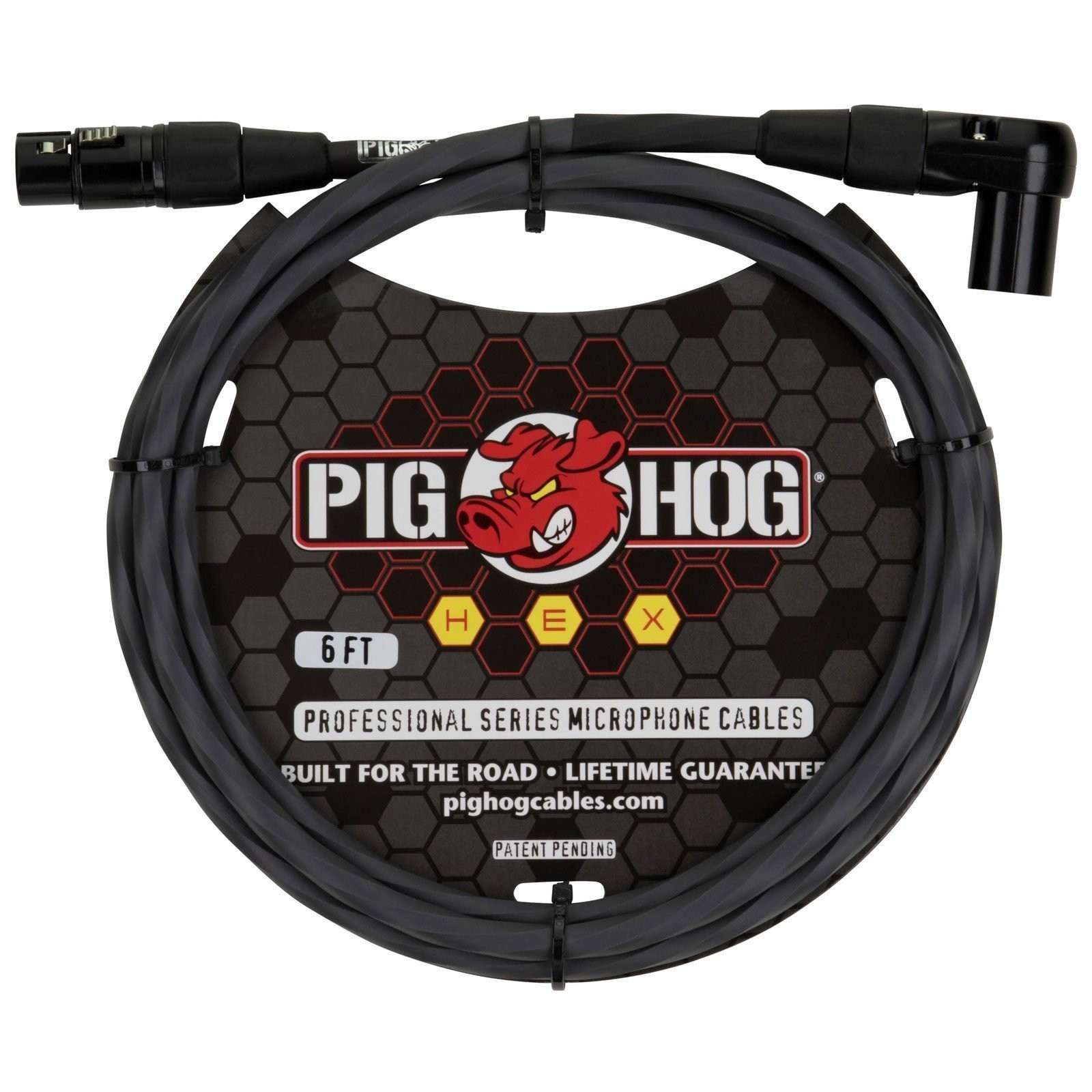 Pig Hog PHMH6GRR Hex Series 6-feet Right Angle Microphone Mic Cable XLR -...