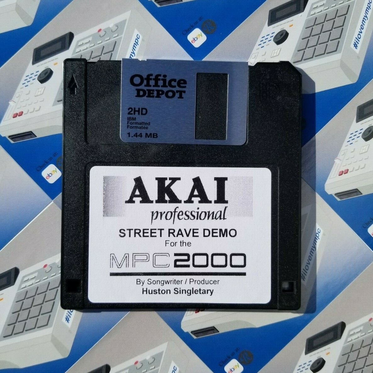 Akai MPC2000 Song DEMO 4 DISKS Drum Kit Sample Pack Floppy Disk Sounds