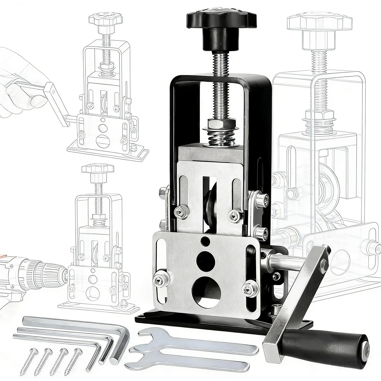 Manual Wire Stripping Machine Portable Hand Crank Scrap Cable Stripper 1mm-21mm