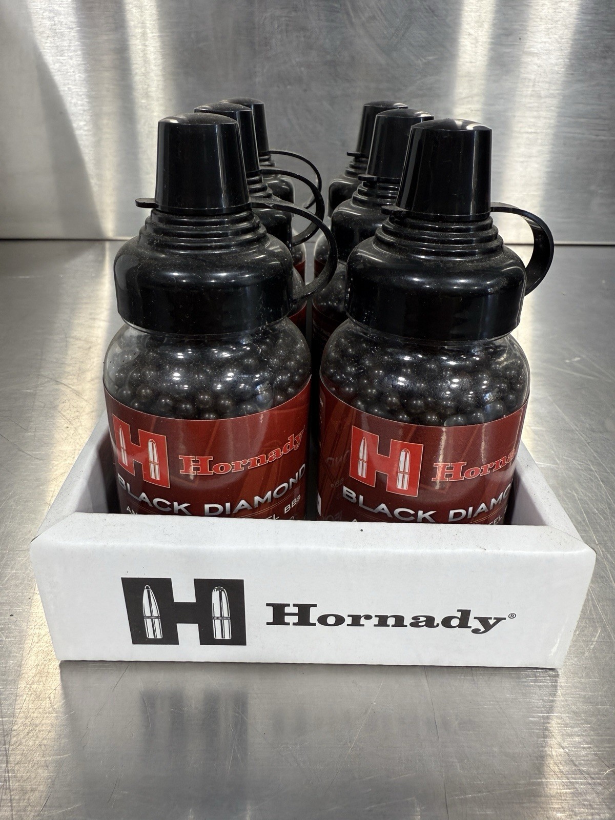 Lot of 6 Hornady Black Diamond .177 Steel BBs 1500 Count Bottles